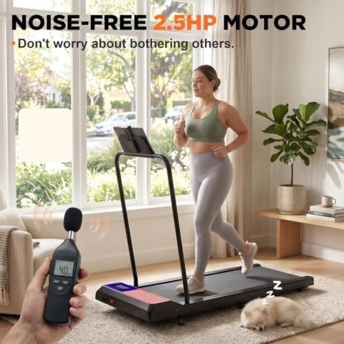 Under Desk Treadmill with Incline, Portable Walking Pad with Handlebar - Image 2