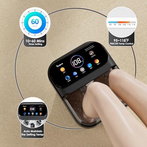 Ranjova Foot Spa Electric Rotary Massage with Heat, Bubble, Remote Control - Image 5
