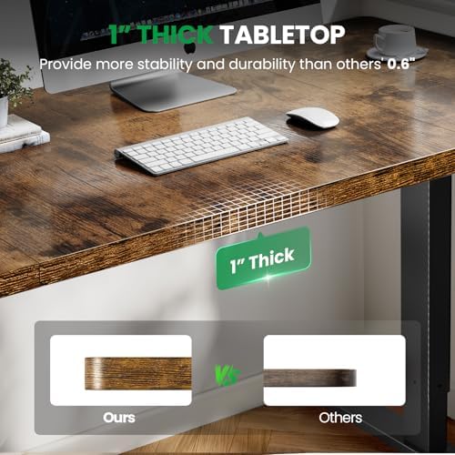 SIAGO Brown 71x30 in Standing Desk, 1 Inch Thick Tabletop, Double Frame - Image 3