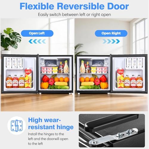 OSTBA 1.7 Cu.ft Mini Fridge with Freezer, Small Refrigerator, Black - Image 5