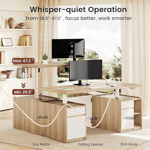 ModernMate 71" Executive Electric Standing Desk with 3 Drawers & Storage - Image 3