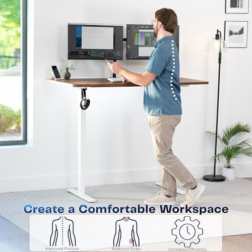 VIVO Rustic Vintage Brown 60 x 30 in Standing Desk, DESK-KIT-1W6N-30 - Image 4