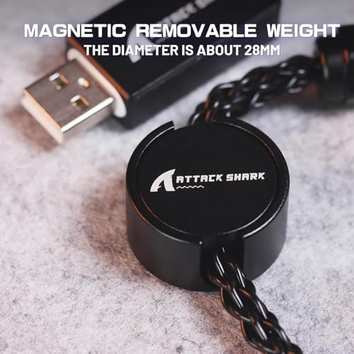 ATTACK SHARK C07 Custom Braided Aviator Cable with Light Up RGB-Black - Image 4