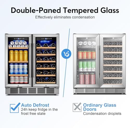 30" Dual Zone Wine and Beverage Refrigerator, Under Counter or Freestanding - Image 5