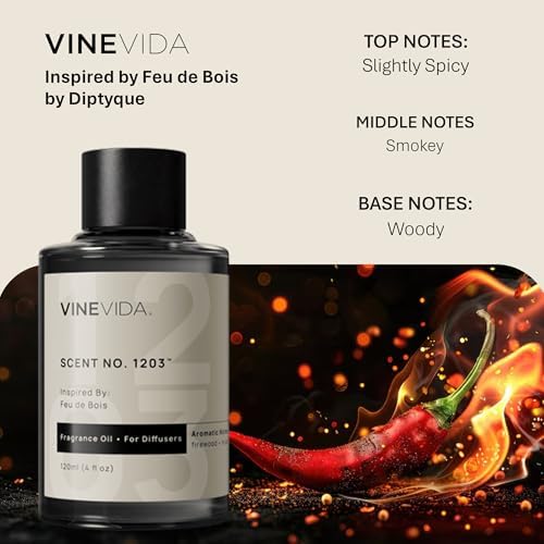VINEVIDA [4 Fl Oz] Scent NO. 1203 Fragrance Oil for Cold Air Diffusers, Aromatic Notes of Smokey Woody Musk, Essential Oils for Diffuser Oil Refill & Air Freshener Room Spray - Image 2