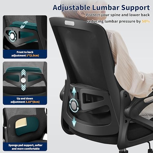 Ergonomic Office Chair Desk Chair with Adjustable Lumbar Support - Image 4
