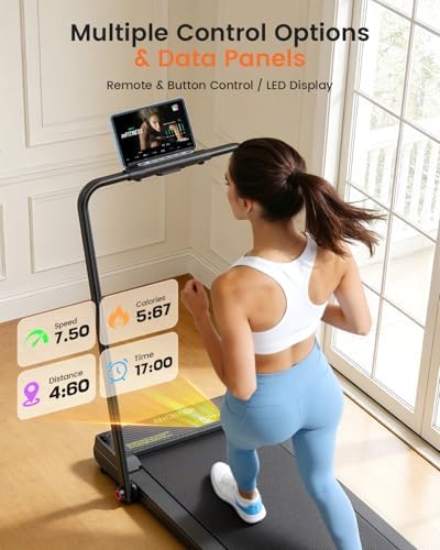 FUNMILY Upgrade Walking Pad Folding Treadmill with 12%/15% Incline & Handle Bar, 3.5HP Foldable Under Desk Compact Treadmills for Home/Office/Gym, 400+lb Capacity, Shock Absorption - Image 5