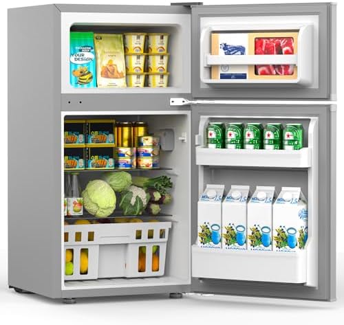 COWSAR 3.2 Cu.Ft Fridge with Freezer, Compact Refrigerator with 2 Doors for Bedroom/Dorm/Office/Apartment/Commercial, Adjustable Thermostat, Energy-efficient, Low Noise - Image 7