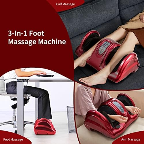 GIANTEX Shiatsu Foot Massager Machine for Feet, Leg Calf Ankle, Nerve Pain Therapy Spa Gift Deep Kneading Rolling Massage, Electric Shiatsu Foot Massager w/Remote, 4 Modes, Red - Image 3