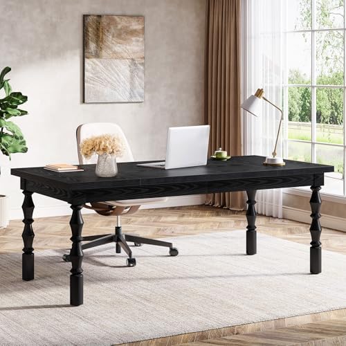 Tribesigns Large Black Executive Office Desk, 62.2" Farmhouse Computer Desk - Image 3
