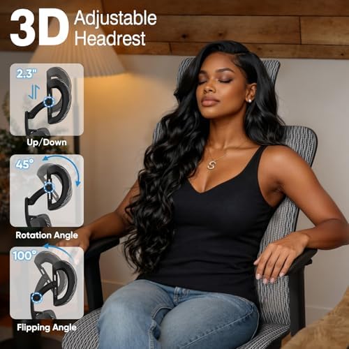 ELABEST Mesh Office Chair,Ergonomic Computer Desk Chair,Sturdy Task Chair- Adjustable Lumbar Support & Armrests,Tilt Function,Comfort Wide Seat,Swivel Home Office Chair (Graphite) - Image 4