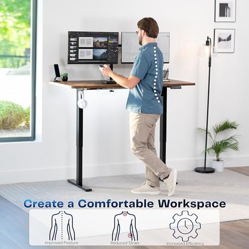 VIVO Rustic Vintage Brown 60 x 30 in Standing Desk, DESK-KIT-1B6N-30 - Image 4