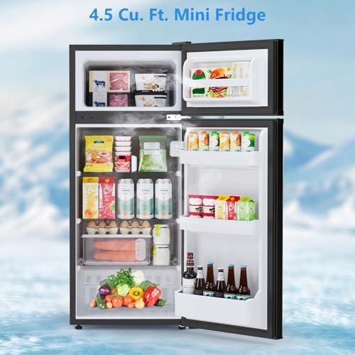 4.5 Cu.Ft Mini Fridge with Freezer, 2 Door Compact Refrigerator for Bedroom - Image 2