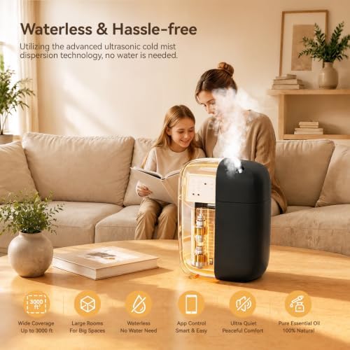 Waterless Essential Oil Diffuser with Bluetooth App Control - Image 3