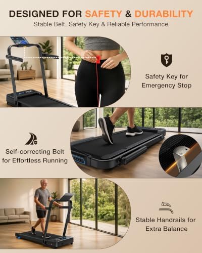 WELLFIT Auto Incline Walking Pad with Handle Bar, Under Desk Treadmill - Image 4