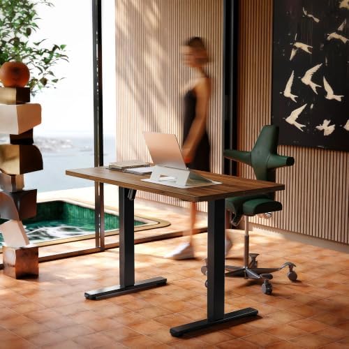 HUANUO 55x28 Inch Electric Standing Desk, Height Adjustable, Black Walnut - Image 2