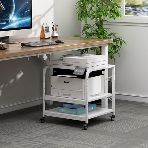 Fannova Large Printer Stand for Under Desk Storage, Adjustable Top Shelf - Image 2