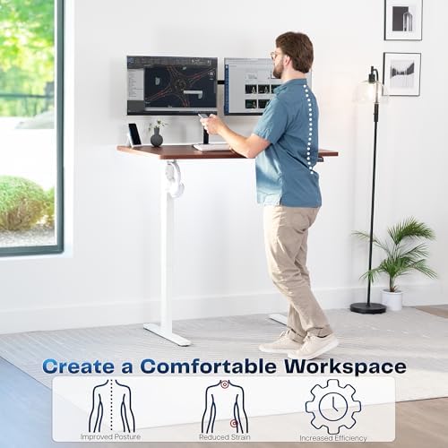 VIVO Dark Walnut 48 x 30 in Standing Desk, DESK-KIT-1W5D - Image 4