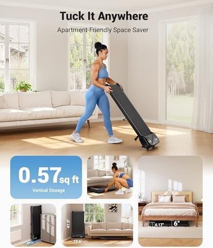 THERUN Walking Pad with 40" Longer Belt Under Desk Treadmill 300LBS Weight - Image 6