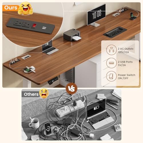 SEDETA Standing Two Person Desk with 4 Drawers, 2 Power Outlets, CPU Stand - Image 5