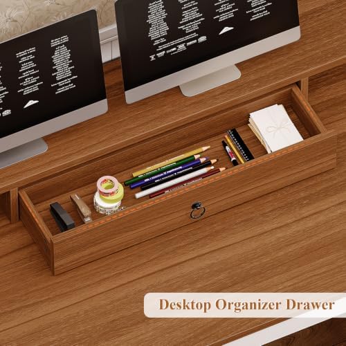 SEDETA 63" Farmhouse Executive Desk with Drawers and Storage Cabinet - Image 5