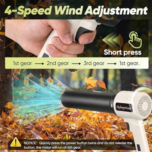 Leaf Blower Cordless with Battery and Charger 100,000 RPM Jet Dry Blower Handheld Turbo Fan 2x21V Batteries for Car Drying Patio - Image 4