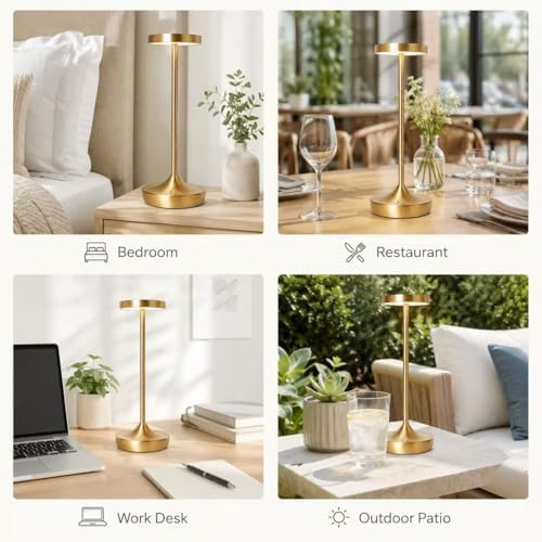 2 Pack Rechargeable Cordless Table Lamps 6000mAh LED Battery Table Light - Image 4