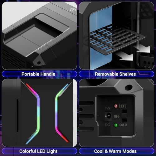 ELECWISH 4L/6 Can Mini Fridge with Gaming Lights, Fast Cooler and Warmer - Image 6