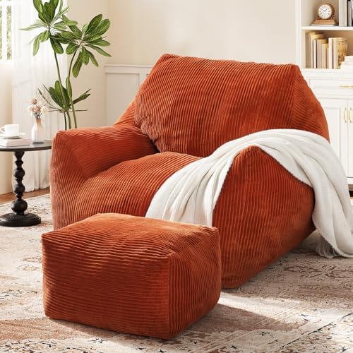 Big Bean Bag Chair for Adults, Ultra Soft BeanBag for Living Room by Vellorise