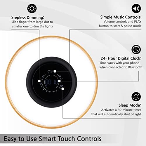 Dawn Lamp Modern Desk Lamp Multifunctional with Adjustable Light Settings, TWS Bluetooth Speaker, Wireless Charger, Touch Controls, for Home Office, Dorm Decor, Bedroom - Image 4