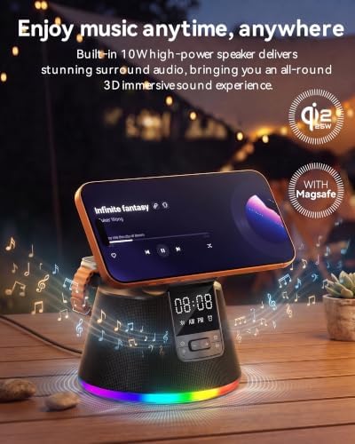 7 in 1 Qi2.2 25W Magnetic Charger Cooling Wireless Charging Station Speaker - Image 6