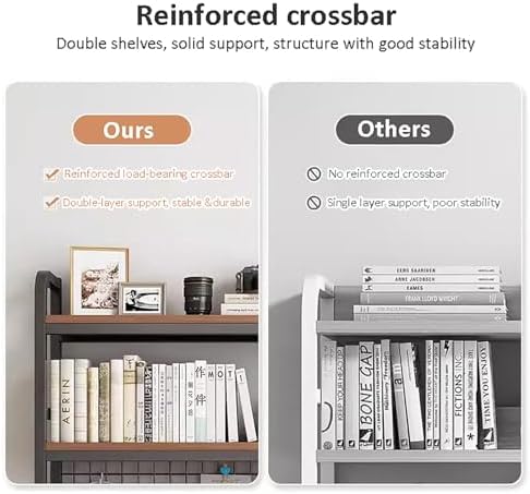 Desk Hutch Desktop Bookshelf, 2 Tier Computer Desktop Bookshelf with Pegboard,Wood Hutch Bookcase Organizer,Multipurpose Countertop Storage Shelf,Display Shelf Rack for Home Office Dorm - Image 2
