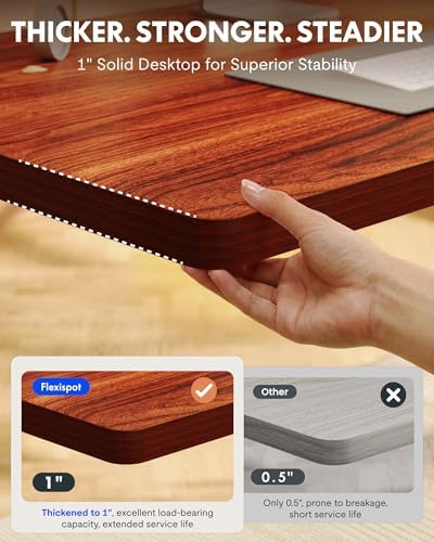 FLEXISPOT EN1 40"x24" One-Piece Standing Desk, Mahogany - Image 4