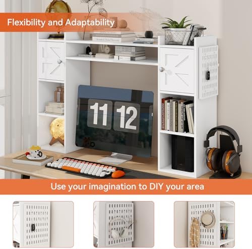 ELECWISH Desktop Bookshelf, Desk Shelf for Computer Desk, 45", 8 Tier - Image 3