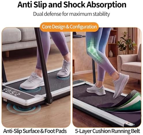 Compact Walking Pad Under Desk Treadmill, Portable Electric Walking Treadmill with Remote Control & LED Display for Home Office, Quiet Fitness Machine - Image 3