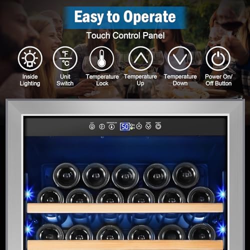 24" 190-Bottle Freestanding Wine Cooler, Low Noise with Sliding Shelves - Image 5