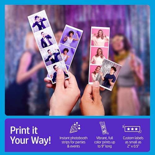 HP Sprocket Panorama Instant Portable Color Label & Photo Printer (Pink) Gift Bundle with case, Zink roll, Photo Album, Markers, Stickers and Frames - Image 4