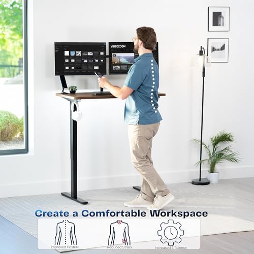 VIVO Rustic Vintage Brown 43 x 24 in Standing Desk, DESK-1B4N - Image 4