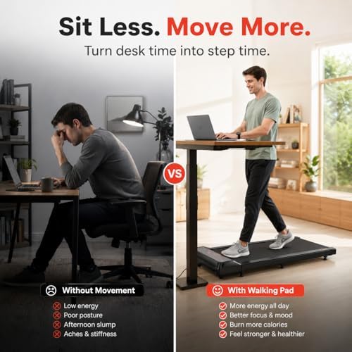 Walking Pad Treadmill, 8% Incline Under Desk Treadmill for Home Office - Image 3