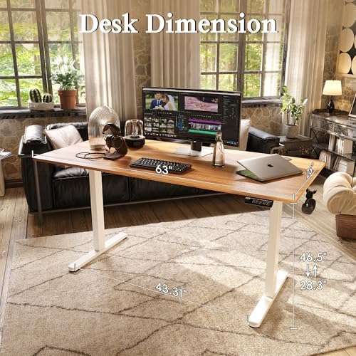 Monomi Electric Standing Desk 63"x28" Height Adjustable Sit Stand Desk - Image 3