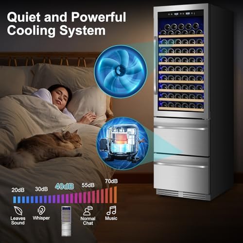 24 Inch 2 IN 1 Dual Zone Drawer Wine and Beverage Refrigerator - Image 5