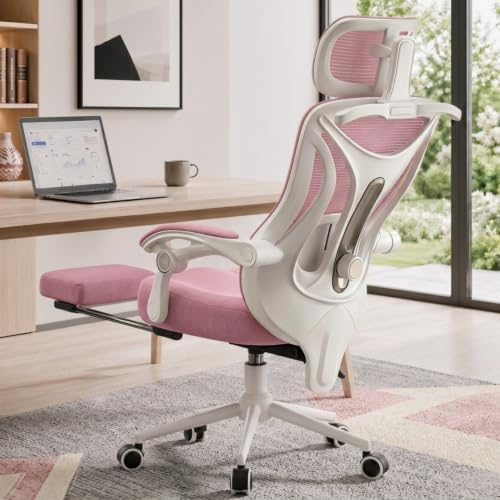 CYKOV Ergonomic Office Chair with Footrest, Reclining Mesh Back, 350 Lbs by CYKOV