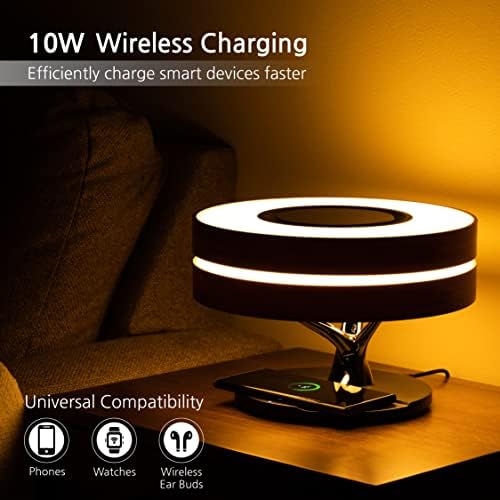 Dawn Lamp Modern Desk Lamp Multifunctional with Adjustable Light Settings, TWS Bluetooth Speaker, Wireless Charger, Touch Controls, for Home Office, Dorm Decor, Bedroom - Image 2