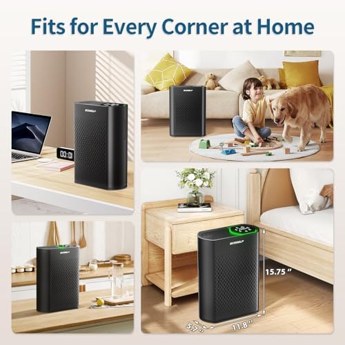 Air Purifier for Large Room, Cleans 2,400 ft² in 30 Mins True HEPA Filter Space Gray - Image 7