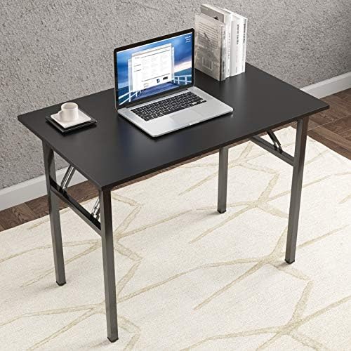 Need Office Computer Desk 39.3 Inch Sturdy Folding Laptop Table Black - Image 2