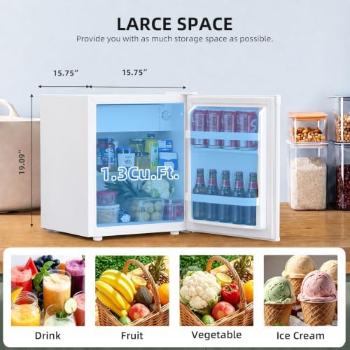 Antarctic Star Compact Refrigerator Mini Fridge with Single Reversible Door,Wire Shelf,Defrost Button, for Bedroom/Office/Dorm,1.3 Cu. Ft,White - Image 2