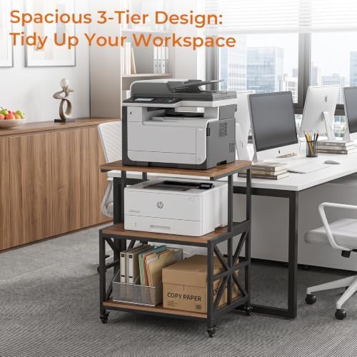 GreenForest Large Printer Stand with Wheels, 23.6"x18.9" Printer Table - Image 7
