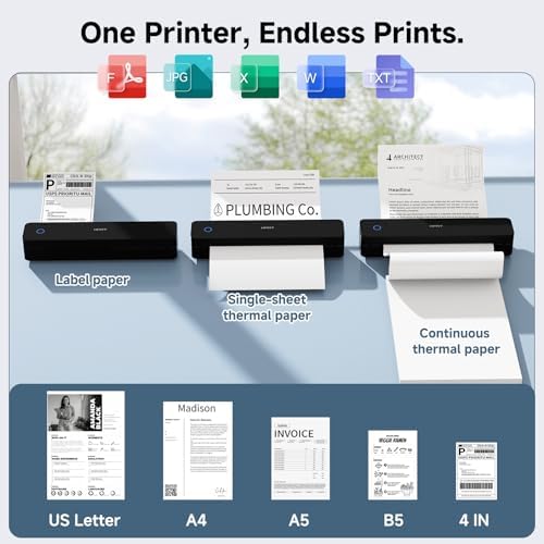 HPRT Inkless Portable Thermal Printer Wireless for Travel,MT610,203 DPI - Image 2