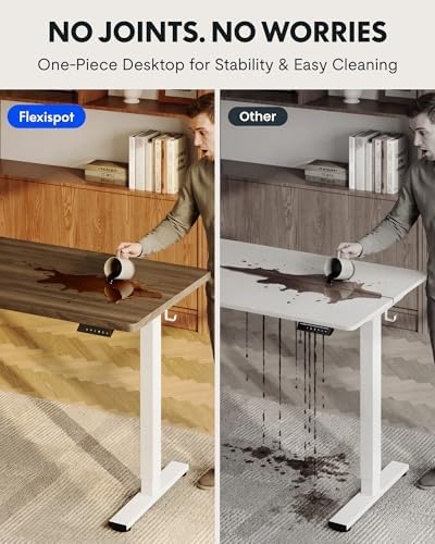 FLEXISPOT EN1 55"x28" One-Piece Standing Desk, Black Walnut - Image 4