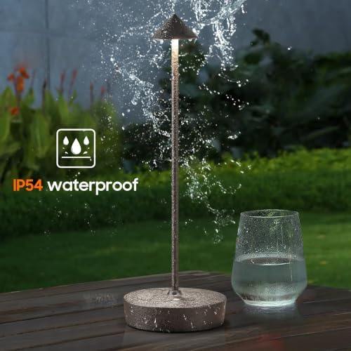 Cordless Rechargeable Led Table Lamp Battery Operated Light Charcoal Gray 2 - Image 5
